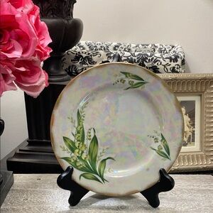 MCM ‘Lily Of The Valley” May Norleans Lustre Porcelain Plate!